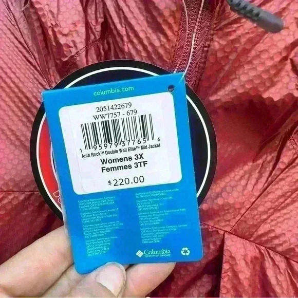 NWT Columbia Women ARCH ROCK DOUBLE WALL ELITE MID JACKET OMNIHEAT Beet 3XL $220 - Picture 13 of 15